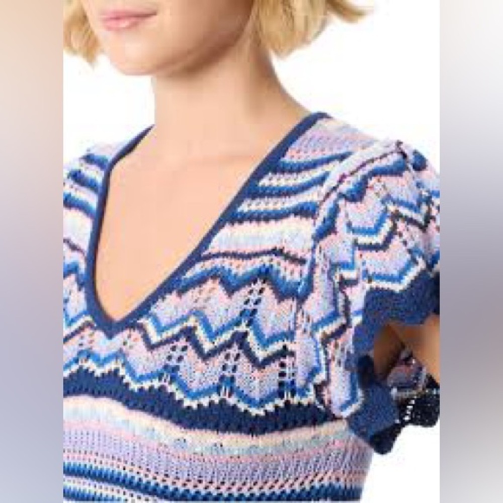 Jessica Simpson Maxi Dress Trinity Knit Sweater Size Medium Crochet Knit Pencil